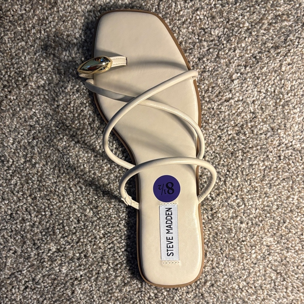 Steve Madden Cream Strappy Women's Sandals